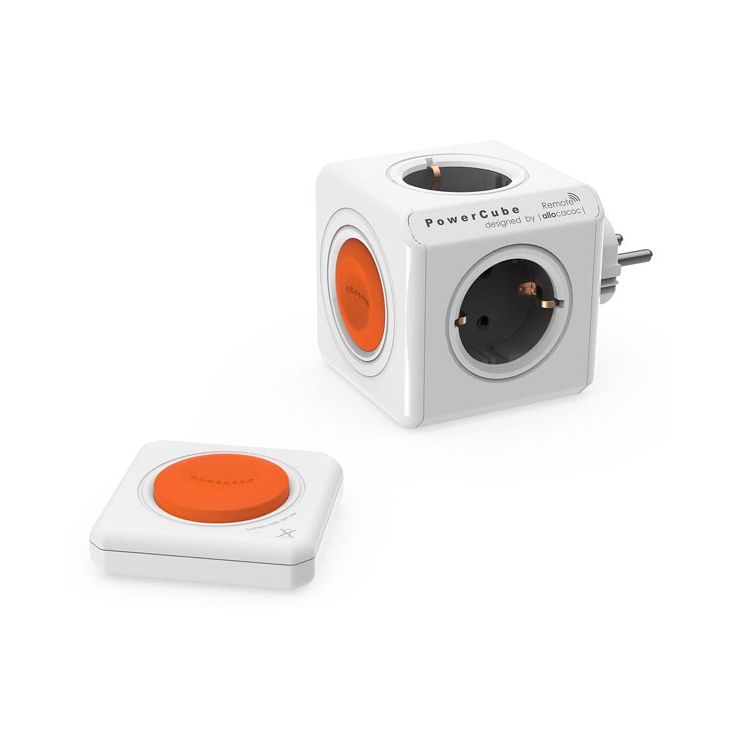 Pistorasia Allocacoc PowerCube Original Remote set, 4-osainen, oranssi/valkoinen