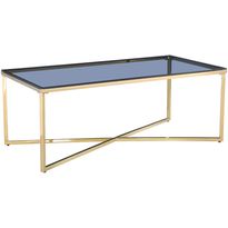 Sohvapöytä AmandaB Collection Lily, 45x60x120cm, savunharmaa/kulta
