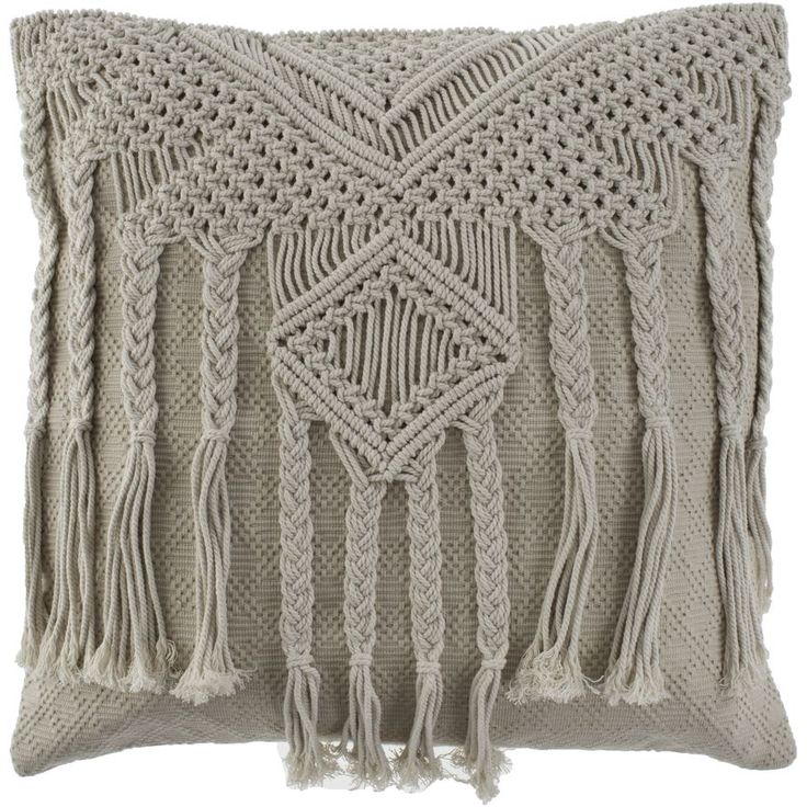 Koristetyyny AmandaB Collection Macramee Ubud, 45x45cm, vaalea