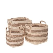 Säilytyskorisetti AmandaB Collection Casual Jute, 3 eri kokoista koria, juutti