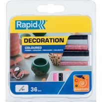 Liima Rapid Glitter 7mm 36kpl, musta/pinkki/valkoinen