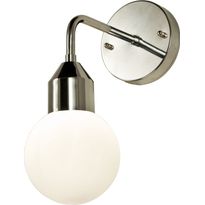Seinävalaisin Aneta Lighting Florens, IP44, kromi/valkoinen
