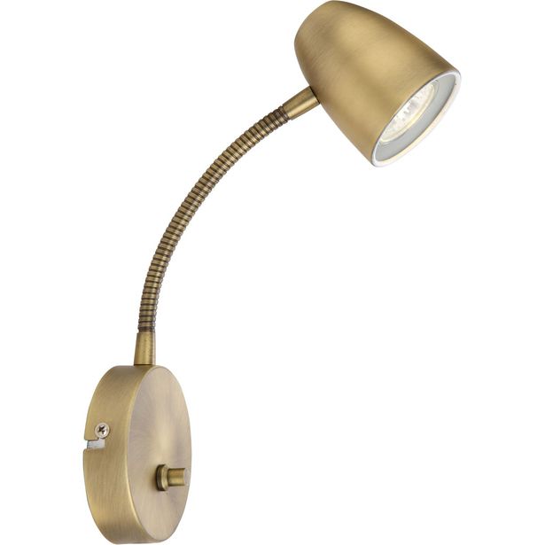 Seinävalaisin Aneta Lighting Sandnes Flex, himmennettävä, antiikkimessinki
