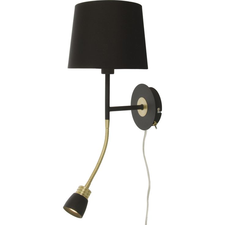 Seinävalaisin Aneta Lighting Eketorp, musta/messinki