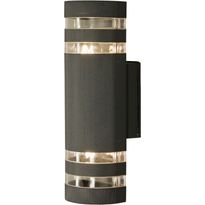 Ulkoseinävalaisin Aneta Lighting Ribb, IP44, alas-ylösvalo, tummanharmaa/kirkas