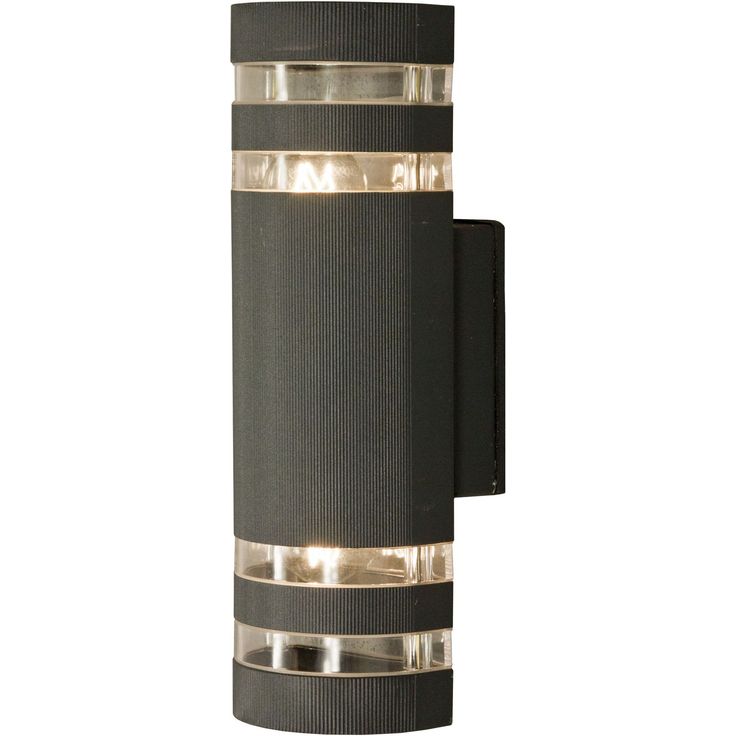 Ulkoseinävalaisin Aneta Lighting Ribb, IP44, alas-ylösvalo, tummanharmaa/kirkas