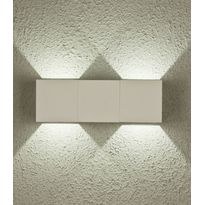 LED-ulkoseinävalaisin Aneta Lighting Twin, IP54, ylös-alasvalo, valkoinen