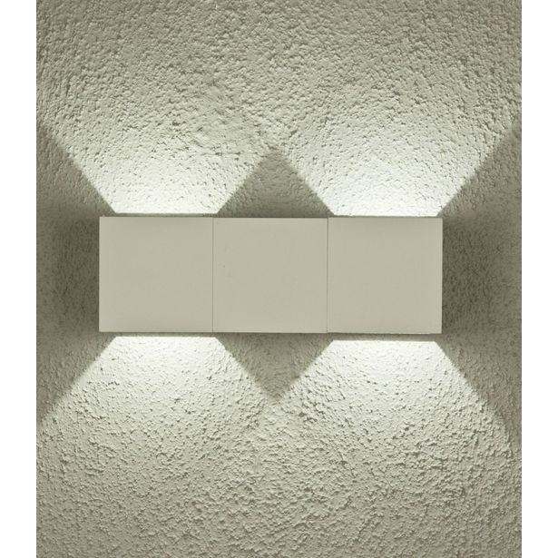 LED-ulkoseinävalaisin Aneta Lighting Twin, IP54, ylös-alasvalo, valkoinen