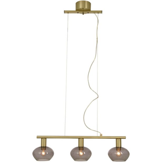Riippuvalaisin Aneta Lighting Bell, 3-osainen, mattamessinki/savulasi