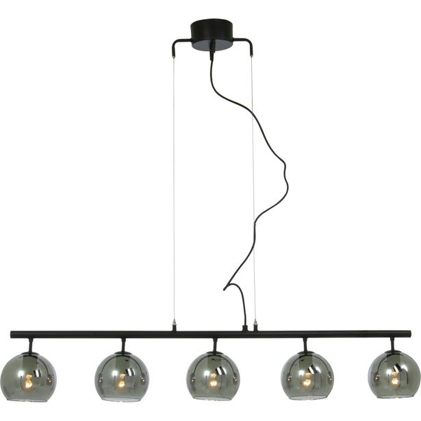 Kattovalaisin Aneta Lighting Atom, 5-osainen, musta/savunharmaa
