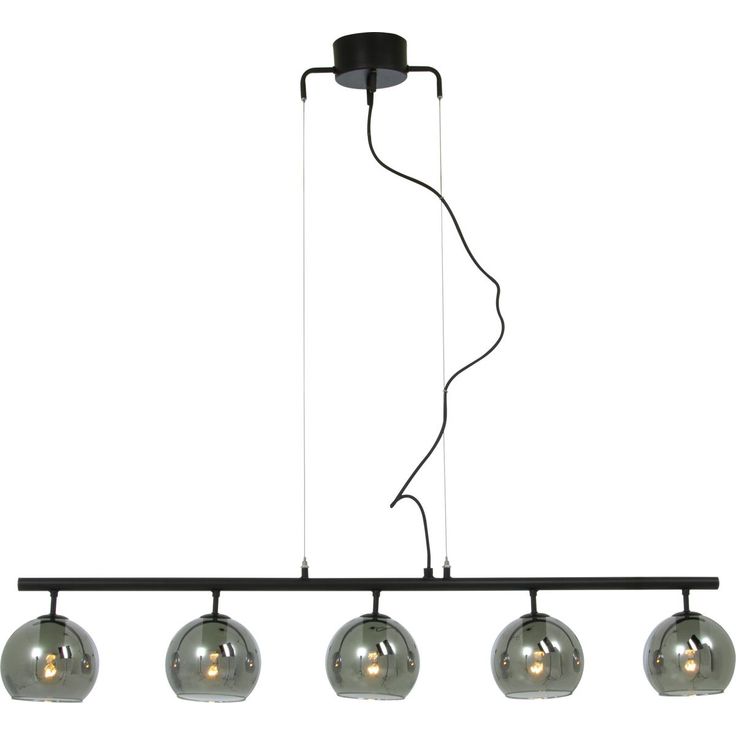 Kattovalaisin Aneta Lighting Atom, 5-osainen, musta/savunharmaa
