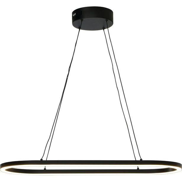 LED-kattovalaisin Aneta Lighting Oda, soikea, 75x30cm, musta