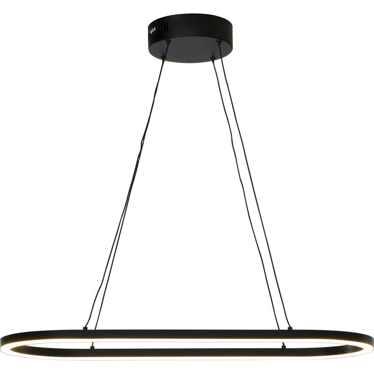 LED-kattovalaisin Aneta Lighting Oda, soikea, 75x30cm, musta