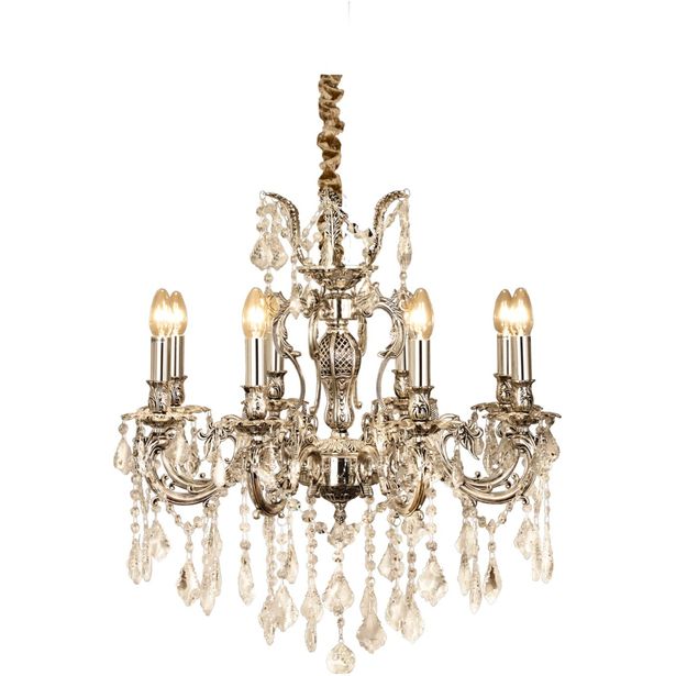 Kattokruunu Aneta Lighting Allington, Ø 700x660 mm, 8-osainen antiikkihopea