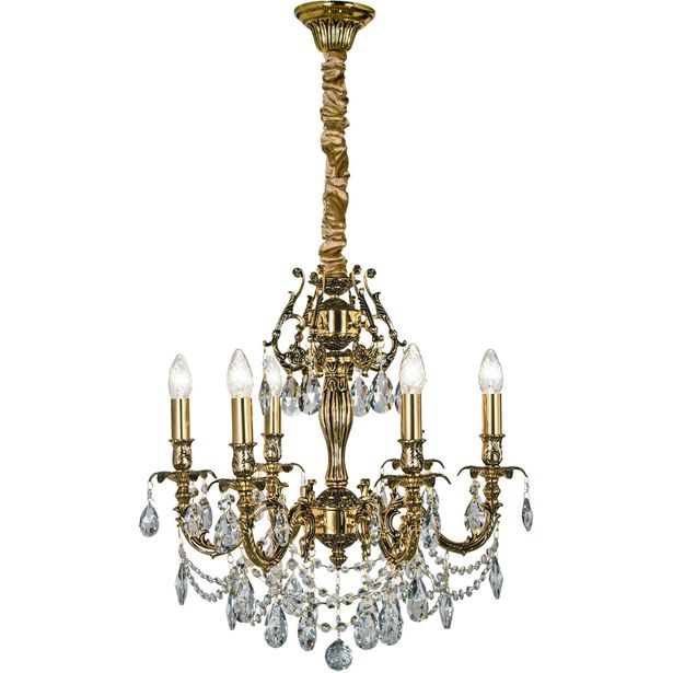 Kattokruunu Aneta Lighting Versailles, 6-osainen, K9-kristalli, kulta