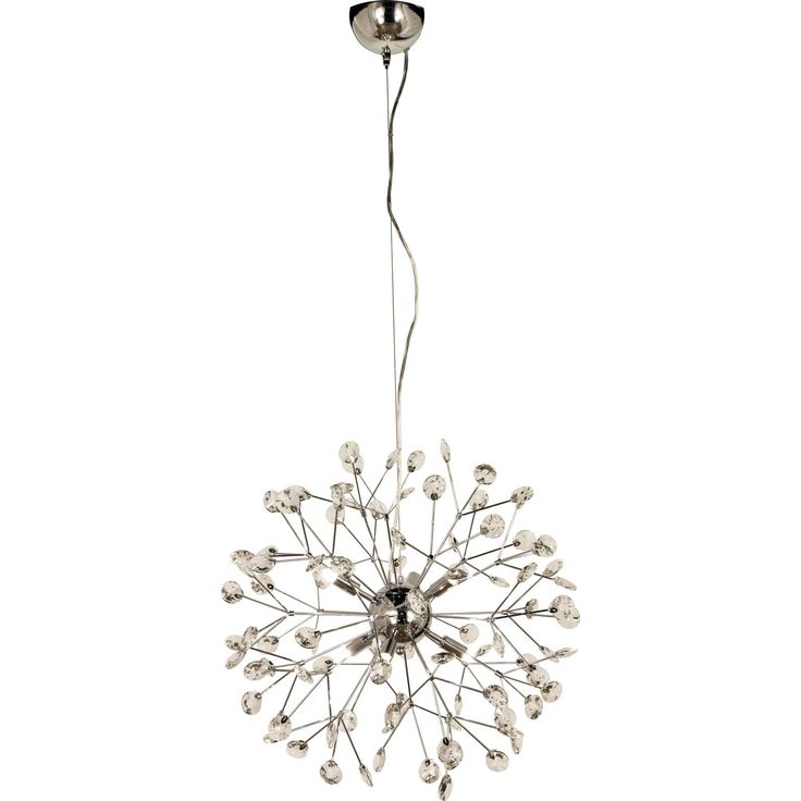 Kristallikattovalaisin Aneta Lighting Viva, ø 55cm, kromi/kirkas K9-kristallilasi