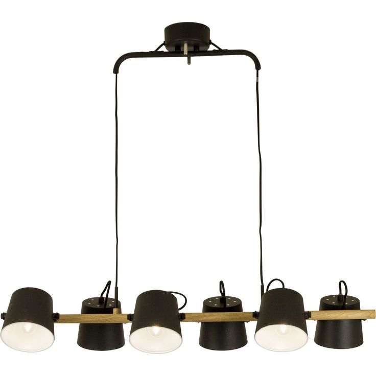 Kattovalaisin Aneta Lighting Espresso, 6-osainen, suunnattava, mattamusta/puu