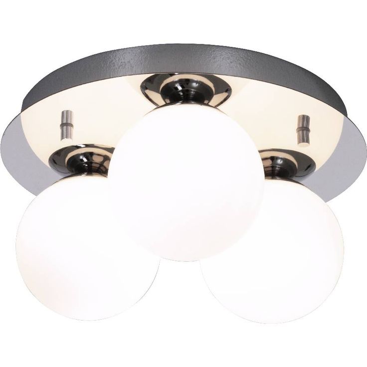 Plafondi Aneta Lighting Nicosia, &Oslash;25cm, IP44, 3-osainen, kromi/valkoinen