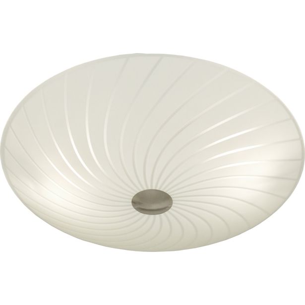Plafondi Aneta Lighting Cyklon, Ø 340x140 mm, satiinilasi, teräs