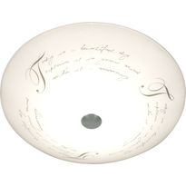 Plafondi Aneta Lighting Skrift, Ø 340x140 mm, satiinilasi, teräs