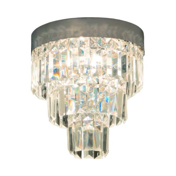 Plafondi Aneta Lighting Belissa, IP44 Ø 250x250 mm, kromi, kirkas lasi