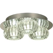LED-kattovalaisin Aneta Lighting Sorrento, 3-osainen, IP44, kirkas/kromi