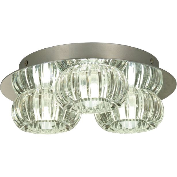 LED-kattovalaisin Aneta Lighting Sorrento, 3-osainen, IP44, kirkas/kromi