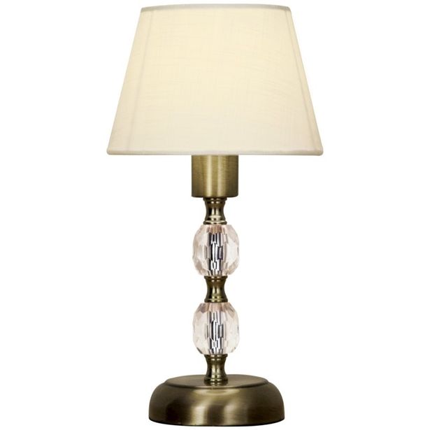 Pöytävalaisin Aneta Lighting Johanna, Ø 160x300 mm, antiikki, kirkas, valkoinen