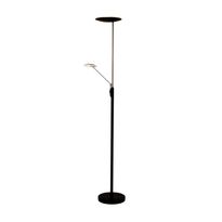 LED-lattiavalaisin Aneta Lighting Cadiz Up-Light, musta/teräs