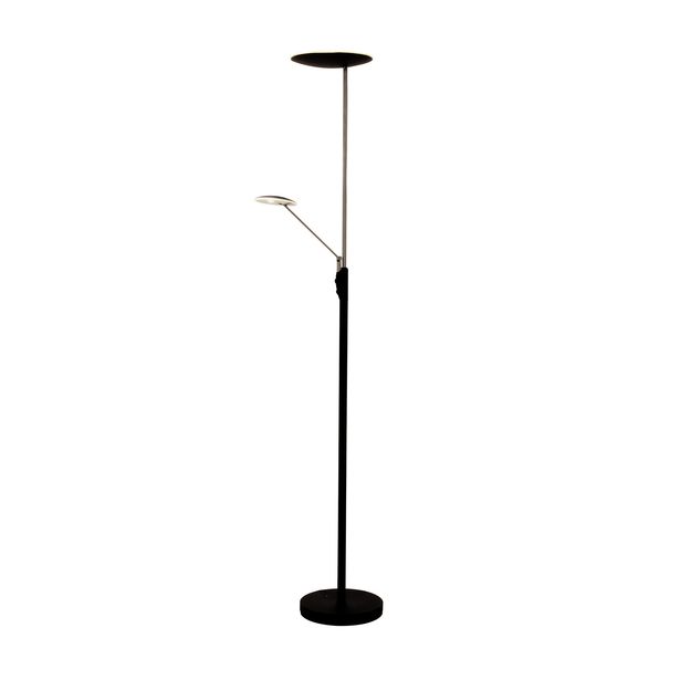 LED-lattiavalaisin Aneta Lighting Cadiz Up-Light, musta/teräs