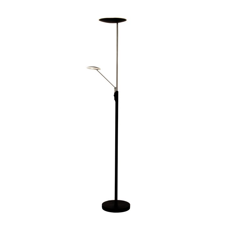 LED-lattiavalaisin Aneta Lighting Cadiz Up-Light, musta/teräs