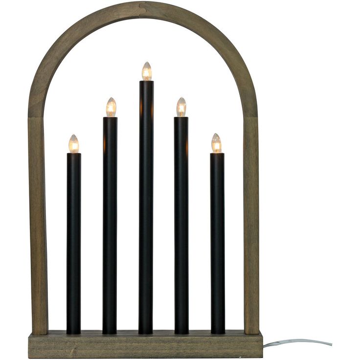 Adventtikynttelikkö Aneta Lighting Oslo, 5-osainen, ruskeaharmaa/musta