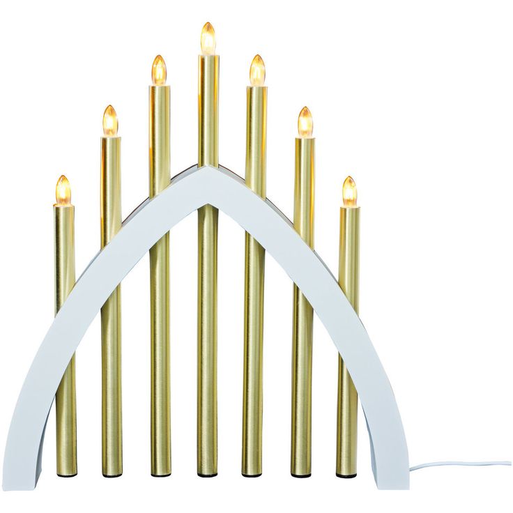 Adventtikynttelikkö Aneta Lighting Gotland, 7-osainen, valkoinen/mattamessinki