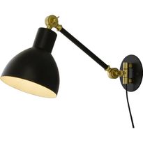 Seinävalaisin Aneta Lighting Dublin, musta/mattamessinki