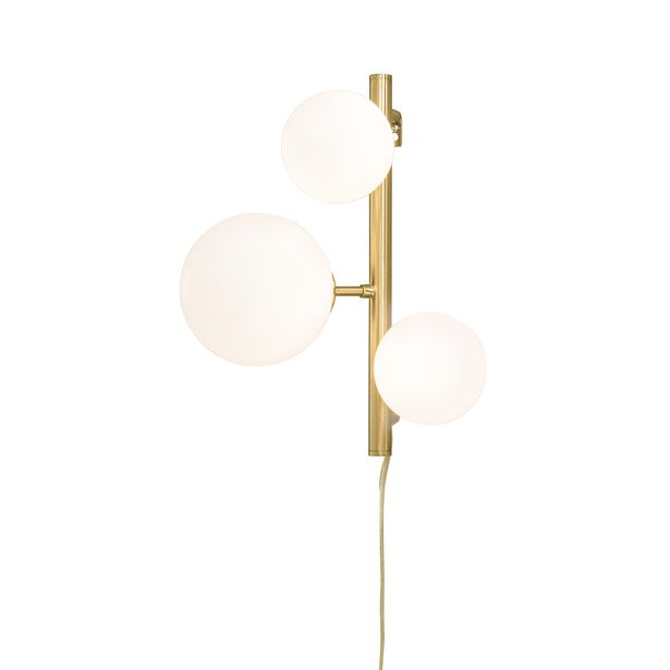 Seinävalaisin Aneta Lighting Molekyl, mattamessinki/valkoinen