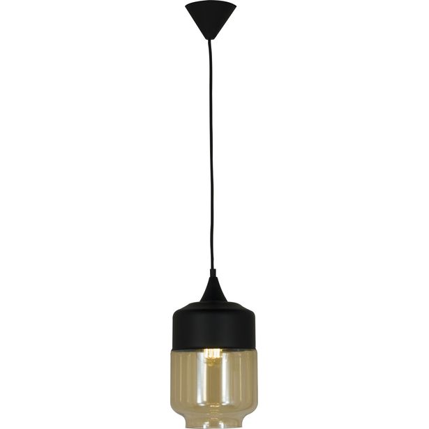 Kattovalaisin Aneta Lighting Mitte, ø 18cm, musta/meripihka
