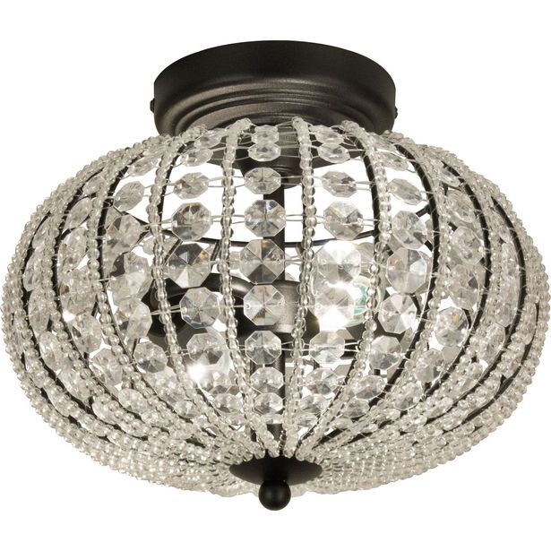 Kattoplafondi Aneta Lighting Edda, ø 29,5cm, musta/kirkas