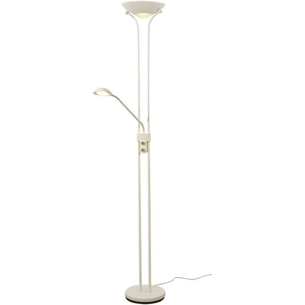 LED-lattiavalasin Aneta Lighting Nice uplight, 3000K, valkoinen