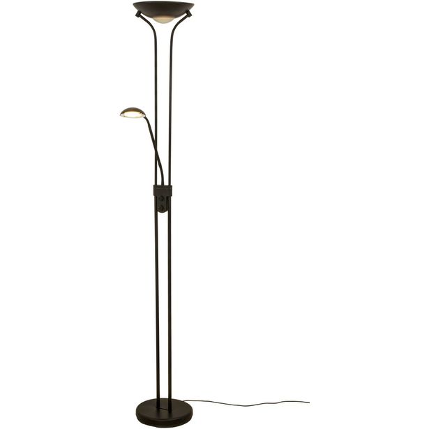 LED-lattiavalasin Aneta Lighting Nice uplight, 3000K, musta