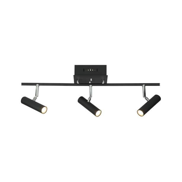 Kattospotti Aneta Lighting Artic, 3-osainen, suora, musta/teräs
