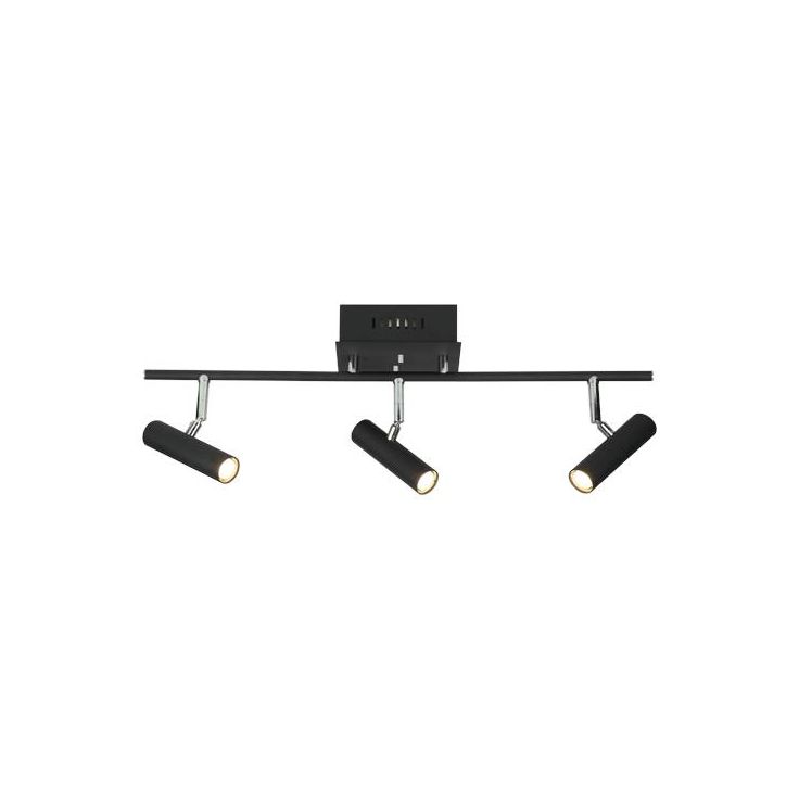 Kattospotti Aneta Lighting Artic, 3-osainen, suora, musta/teräs