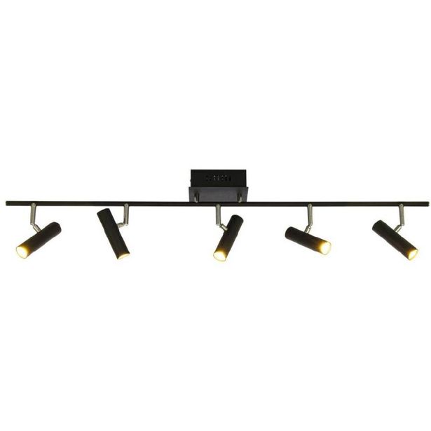 Kattospotti Aneta Lighting Artic, 5-osainen, suora, musta/teräs