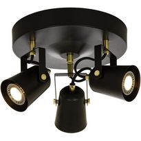 Kattospotti Aneta Lighting Metz, pyöreä, musta/mattamessinki