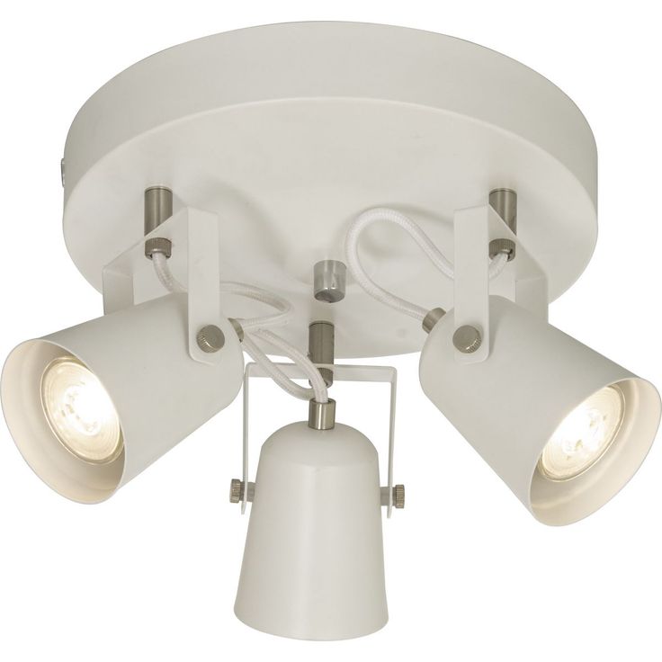 Kattospotti Aneta Lighting Metz, 3-osainen, valkoinen/teräs