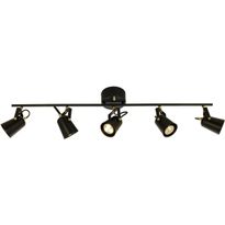 Kattospotti Aneta Lighting Metz, 5-osainen, musta/mattamessinki