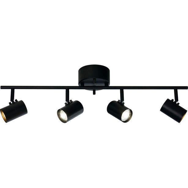Kattospotti Aneta Lighting Hugin 4-osainen, suora, musta