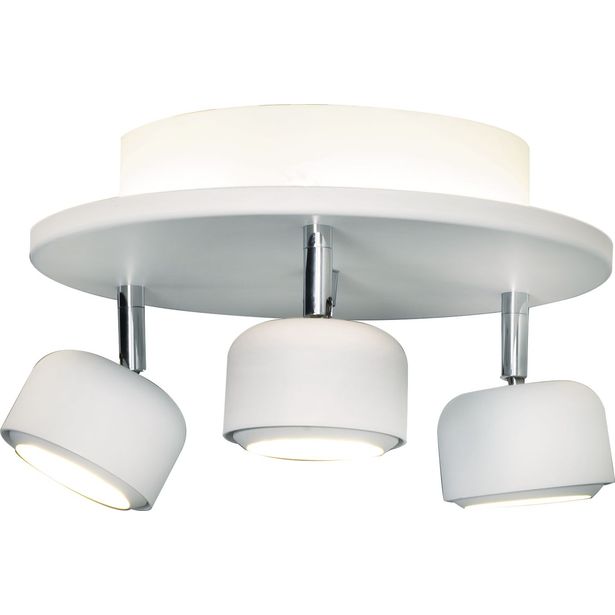 LED-kattospotti Aneta Lighting Avenir, 3-osainen, kaukosäätimellä, valkoinen