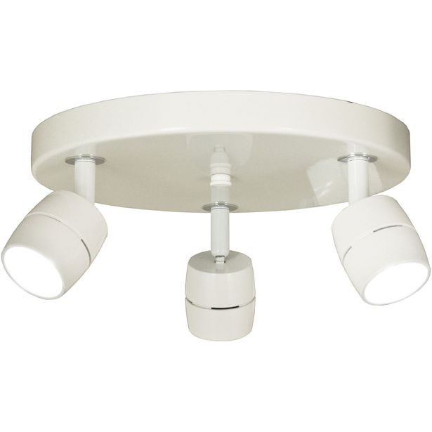 LED-kattospotti Aneta Lighting Lumi, 3-osainen, pyöreä, valkoinen, himmennettävä