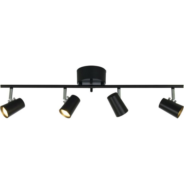 Kattospotti Aneta Lighting Pilot, 4-osainen, musta/kromi
