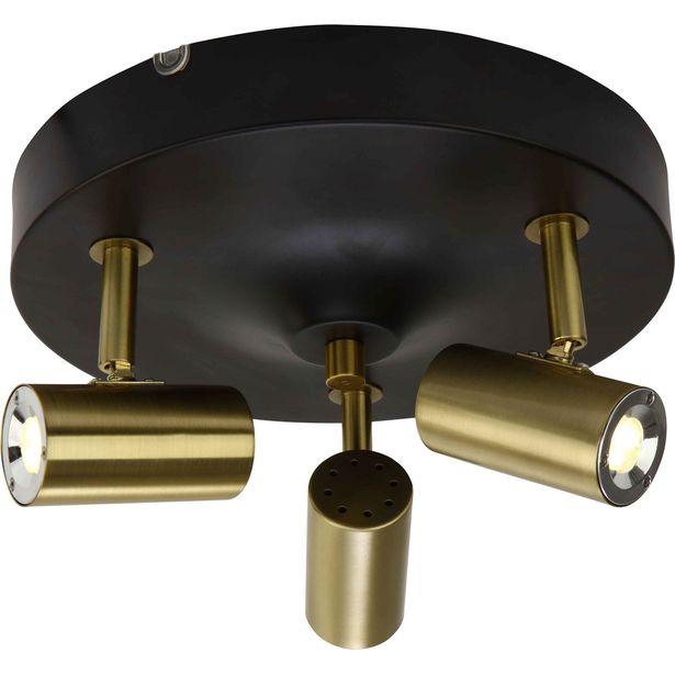 LED-kattospotti Aneta Lighting Gusto, 3-osainen, pyöreä, himmennettävä, musta
